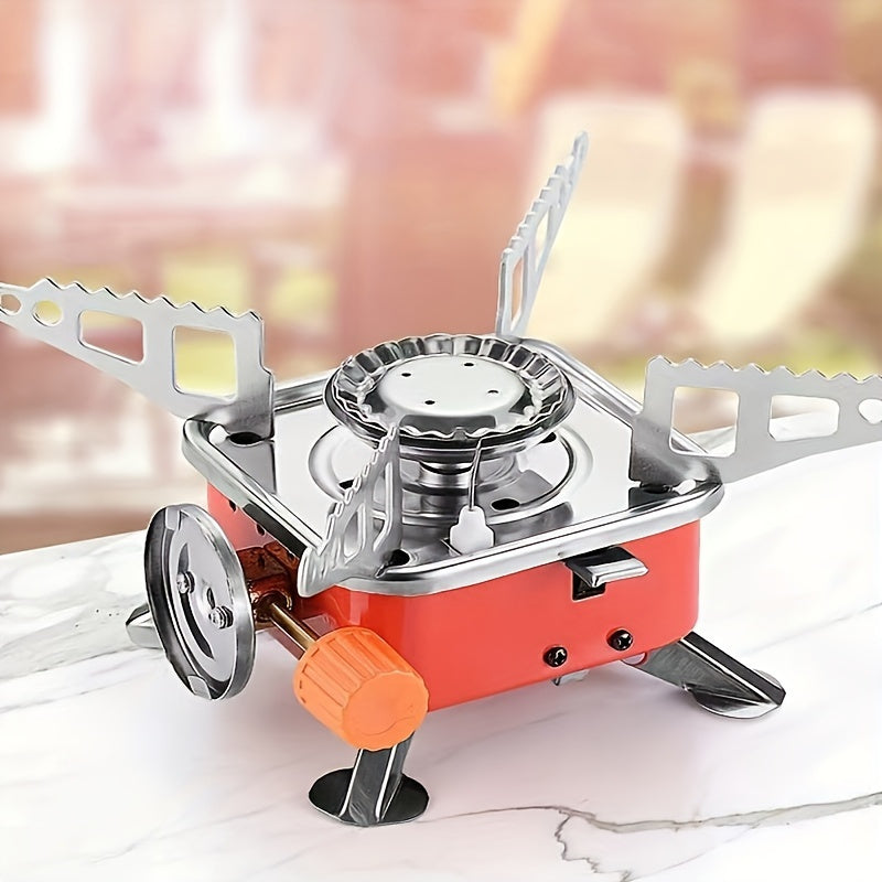 Portable Windproof Camping Stove - Stainless Steel, Foldable Design, Ideal for Outdoor Adventure, Hiking and Picnic