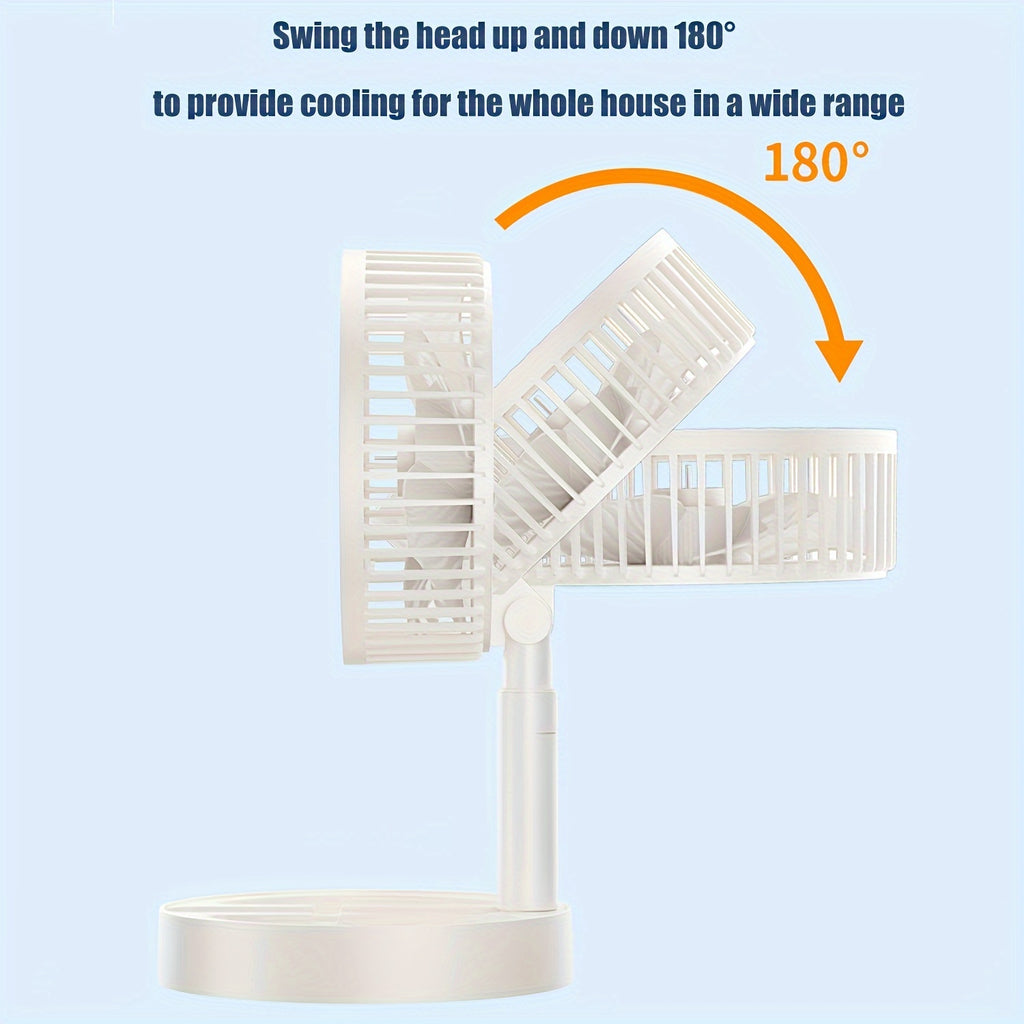 1 Piece Portable Foldable Fan, 360° Adjustable Quiet Circulating Wind, Ideal for Home Office School Supplies, Perfect Holiday Gift, Summer Comfort Essential