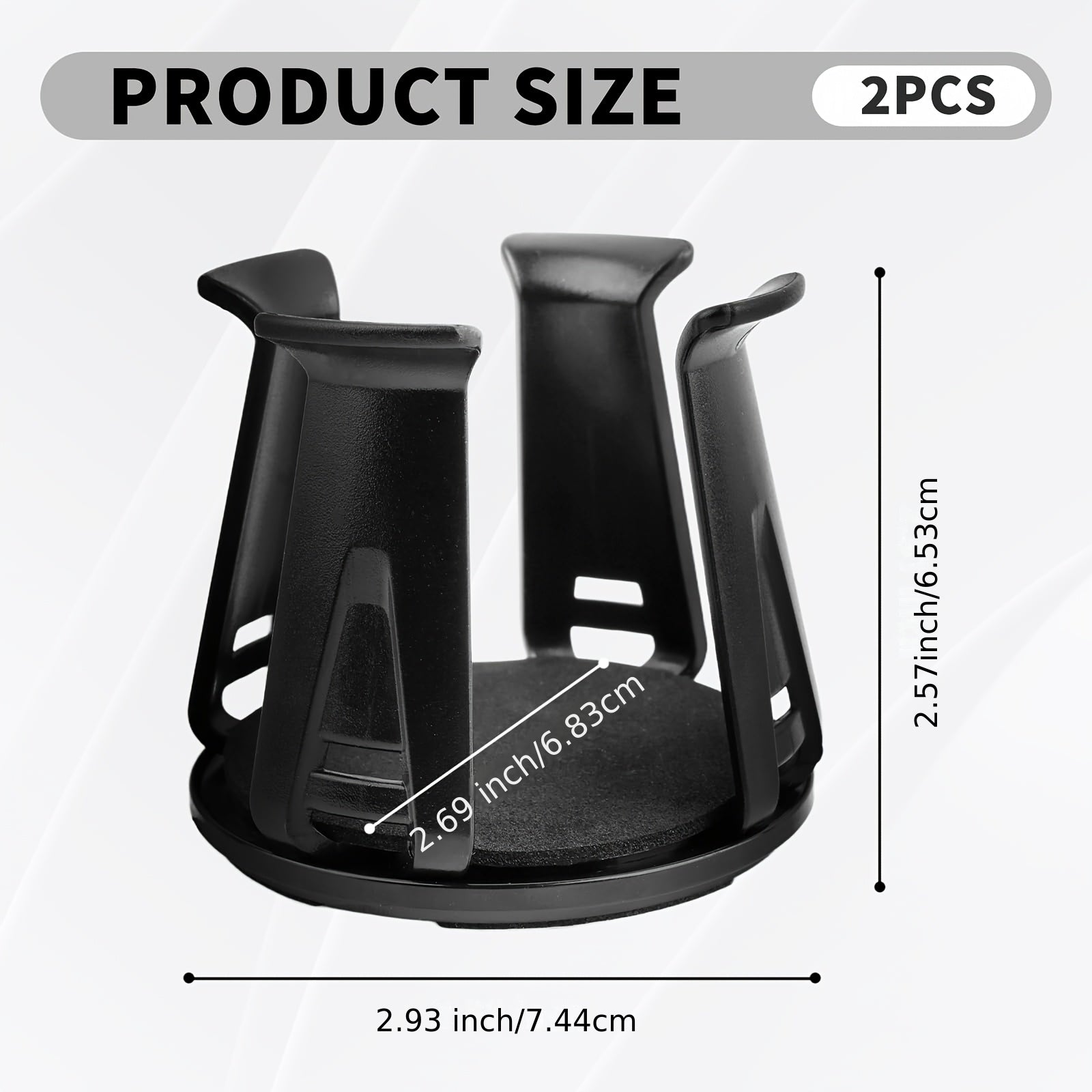 1/2 Pack Car Cup Holder Adapter, 2026 Upgraded Car Cup Holder Adapter with Self-Adjusting Clamping Arms, Built-in Adhesive for Securing Cups and Drinks, Essential Car Cup Holder Adapter