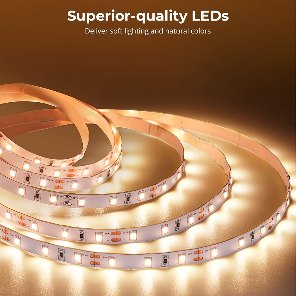 NBBUFF 3ft to 50ft LED light strip, warm/cool dual color optional, convenient USB interface design, touch button to turn on/off, easy to operate and install, suitable for bedroom, mirror, kitchen, TV background wall, desk and ceiling lighting