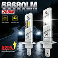 2-Pack LED Car Headlights H7 H11 H1 9005 9006 H4, 58680 Lumens 288W High/Low Beam Fog Light, 820% High Brightness, 300m Illumination Distance, Cool White 6000K, Bright Plug-and-Play Error-Free Decoding
