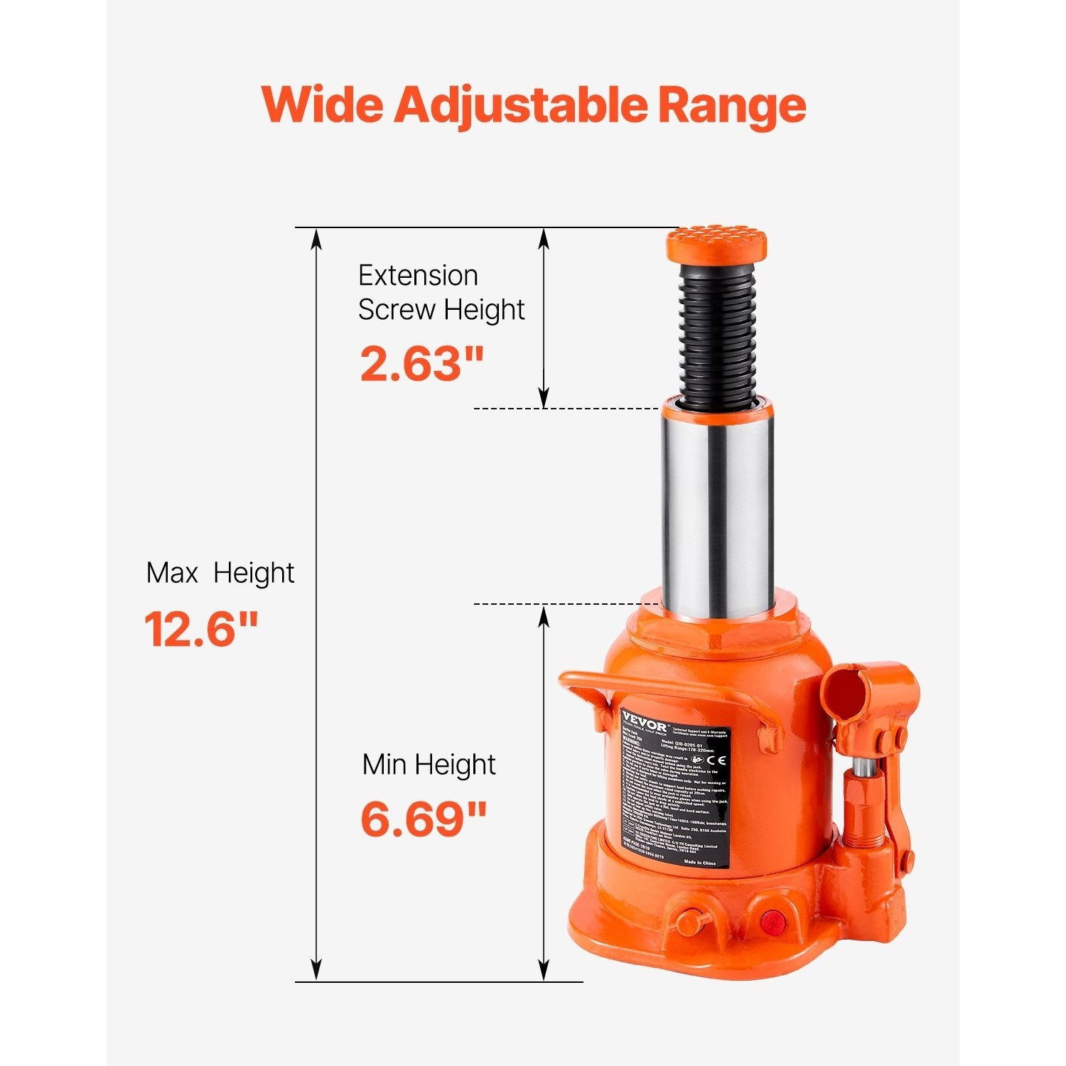 VEVOR Hydraulic Bottle Jack – 20 or 50 Ton Heavy-Duty Lifting Jack, Manual & Pneumatic Dual-Mode High-Lift Jack for Cars, Trucks, SUVs, RVs, Auto Repair Shops