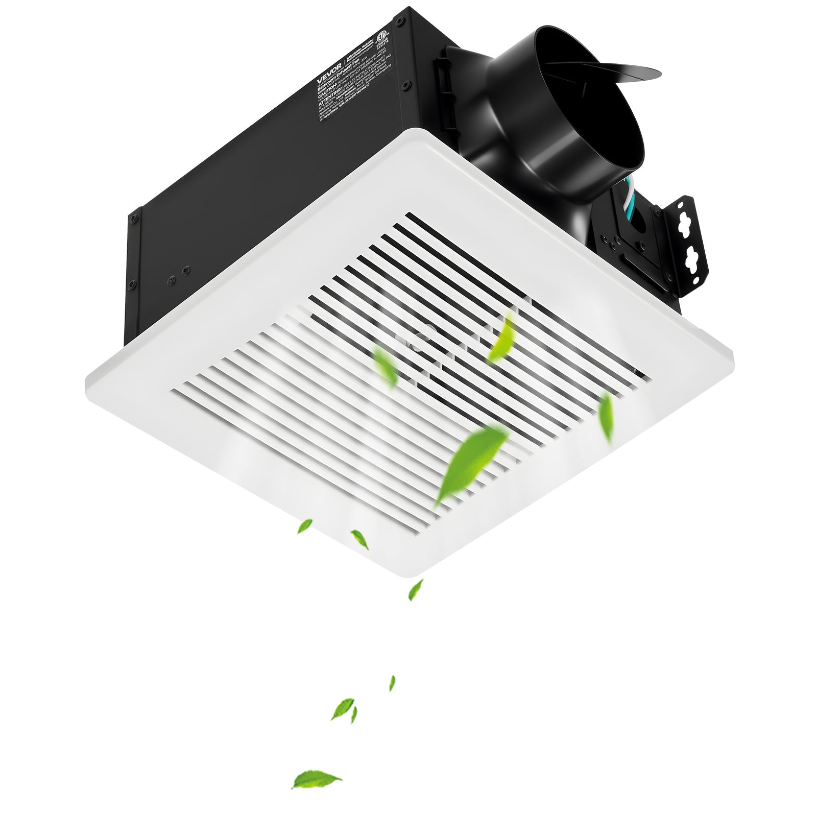 VEVOR Bathroom Exhaust Fan, 80 CFM Bathroom Ventilation, Low Noise, High-Quality Motor Ceiling Fan, Standard 4-Inch Duct Interface, Suitable for Laundry Rooms, Storage Rooms, Home Ventilation, White