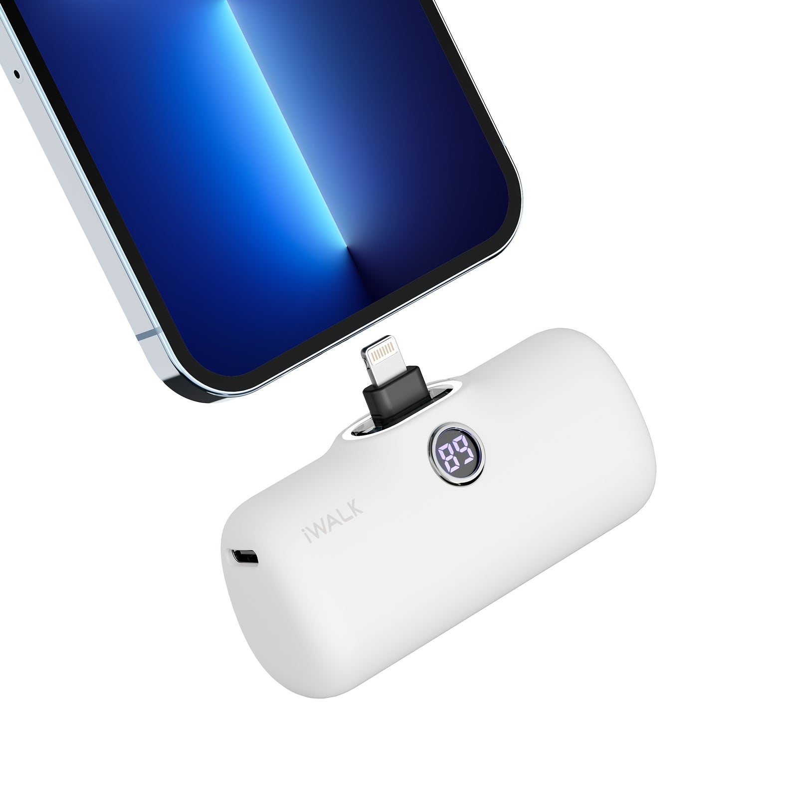 迷你膠囊行動電源，4800 MAh 超薄輕巧手機充電器，可愛行動電源機上充，適用於 IPhone 14/ 13/ 12/ 11/ X/ 8/ 7/ 6 接口