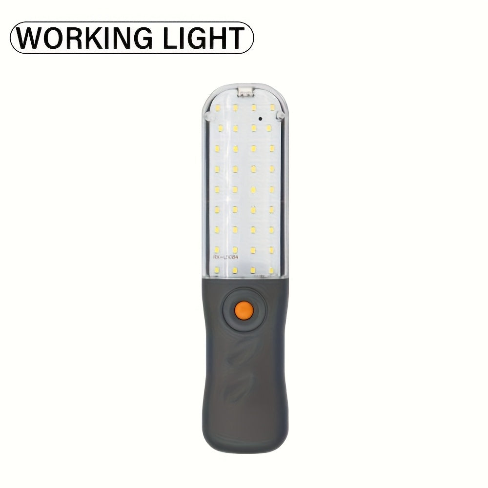 Rechargeable Work Light, Magnetic Flashlight with Hook, 360° Rotating & Folding Design, 5-Mode LED Work Light, Mechanical Lighting Lamp for Car Repair, Garage, Camping & Emergency