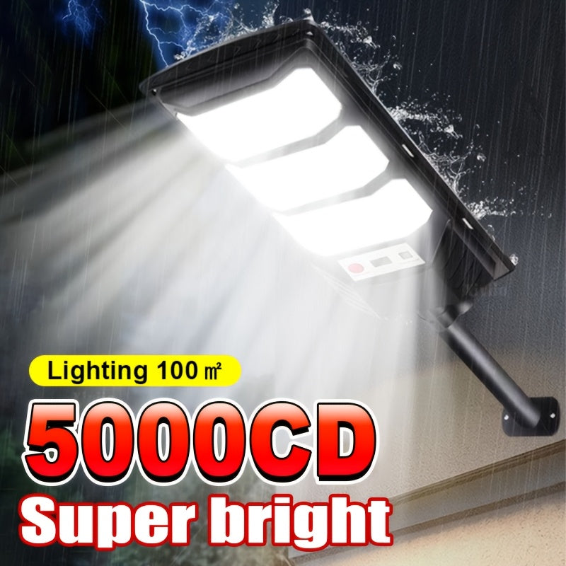 High Brightness 144 LED Solar Light, Outdoor Motion Sensor Solar Wall Light, 270° Lighting with 3 Modes, Suitable for Garden, Fence, Courtyard, Patio and Other Outdoor Environments