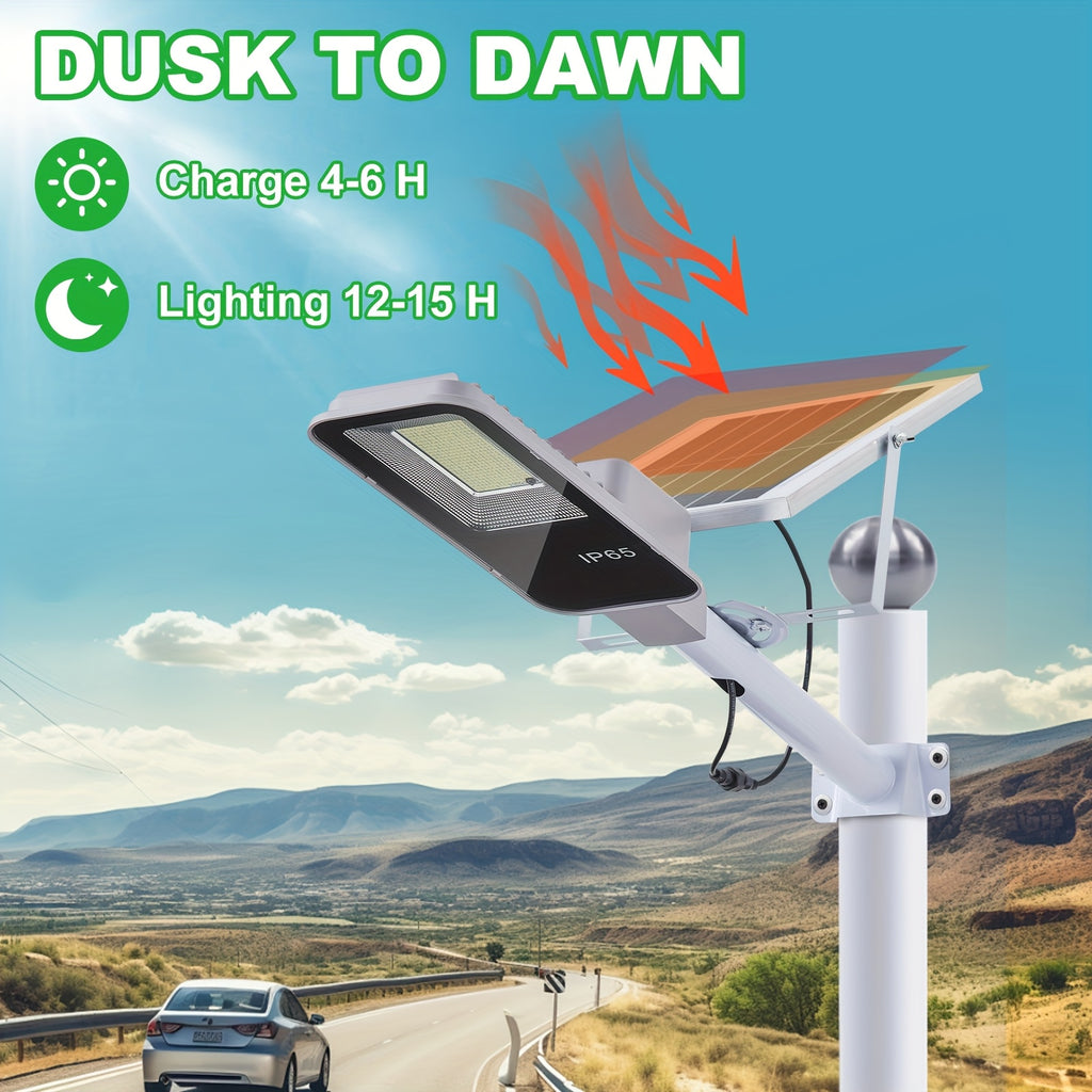 Solar Street Light Outdoor, Dusk-to-Dawn Solar Parking Lot Light with Light Sensor Mode, Solar Light for Outdoor, Backyard, Garage, Barn, Garden, 4/2/1 Pack
