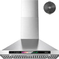 900CFM Wall-Mounted Range Hood, Stainless Steel, Voice/Gesture/Touch Control, Convertible Ducted/Ductless Kitchen Exhaust Fan, 4-Speed Fan, Memory Mode, 4 Adjustable Lights