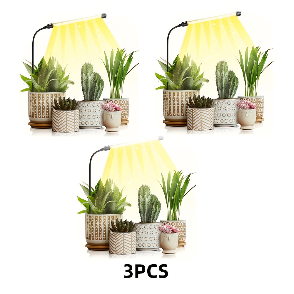 Indoor Plant Grow Light, Full Spectrum LED Plant Light, Suitable for Indoor Plant Growth, Mini Grow Light with Auto Timer & Flexible Gooseneck, 6000K Full Spectrum Gooseneck Grow Light, 1pcs/2pcs/3pcs