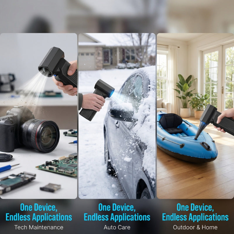 140000RPM High Power Turbo Fan with LED Light, Multi-speed Adjustable High Wind Speed, Powerful Snow & Leaf Blower, Brushless Motor Long Lasting Battery, Lightweight Mini Turbo Fan for Car Cleaning