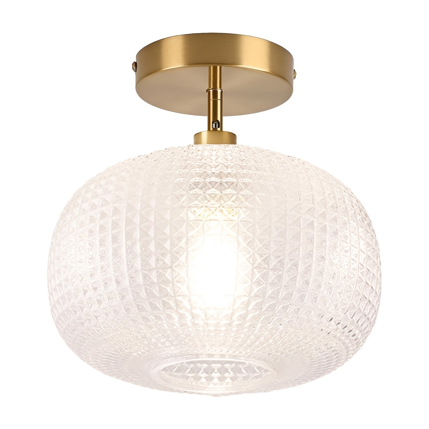 Glass Ceiling Light Globe Flush Mount Fixture Modern Farmhouse Lighting Semi-Flush Mount Light Suitable for Kitchen Hallway Bedroom Entryway Laundry Room Living Room Dining Room E26/E27 Base (Bulb Not Included)