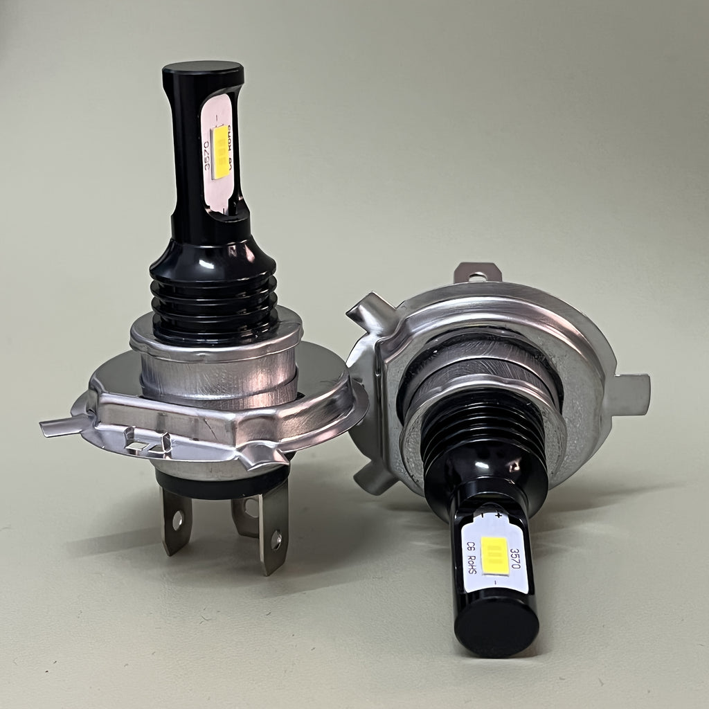 2个 H4 LED 大灯灯泡，超亮 1:1 迷你尺寸汽车灯，随插即用，无需适配器，高功率 6000K 白色 CANBUS H4 霧灯灯泡，适用于大多数汽车、卡车和 SUV，无需电池