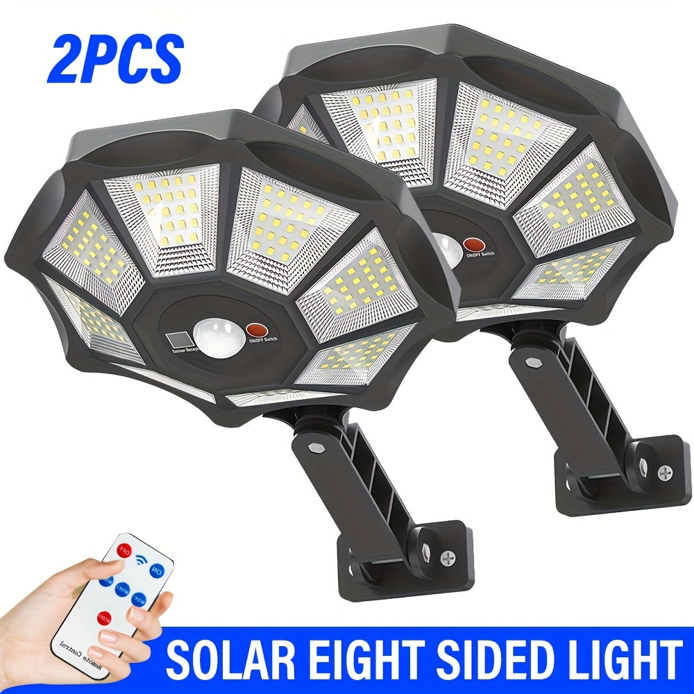 Commercial Street Solar Street Light, 168LED, Searchlight with Motion Sensor, Solar Light for Commercial Area Lighting Suitable for Courtyard, Warehouse, Exterior Wall