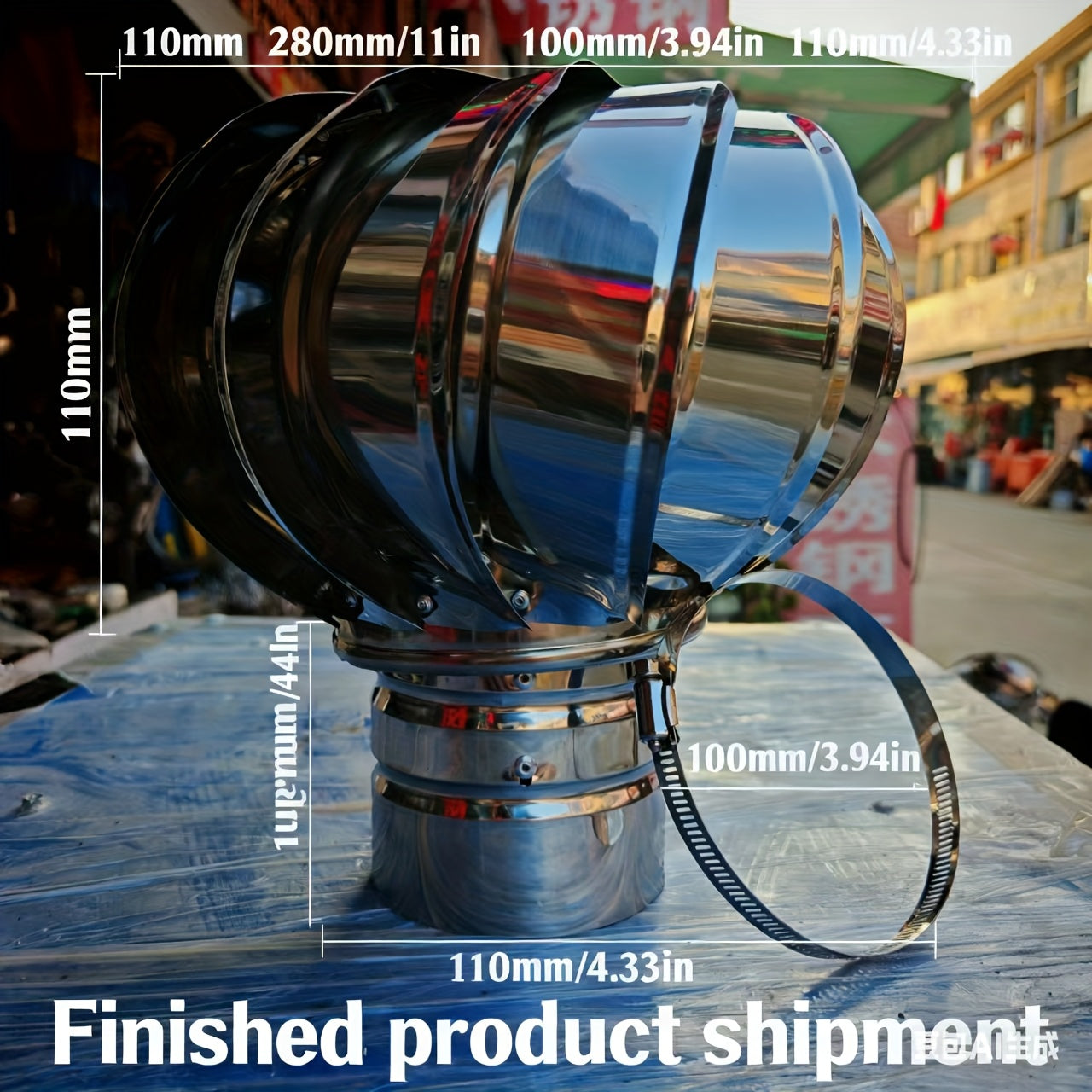 10.16cm-50.8cm Non-Electric Roof Ventilator, Heavy-Duty 201 Stainless Steel Wind Turbine Fan, Ventilation & Cooling for Factories, Farms & Homes, Power-Free Exhaust Fan for Industrial Facilities