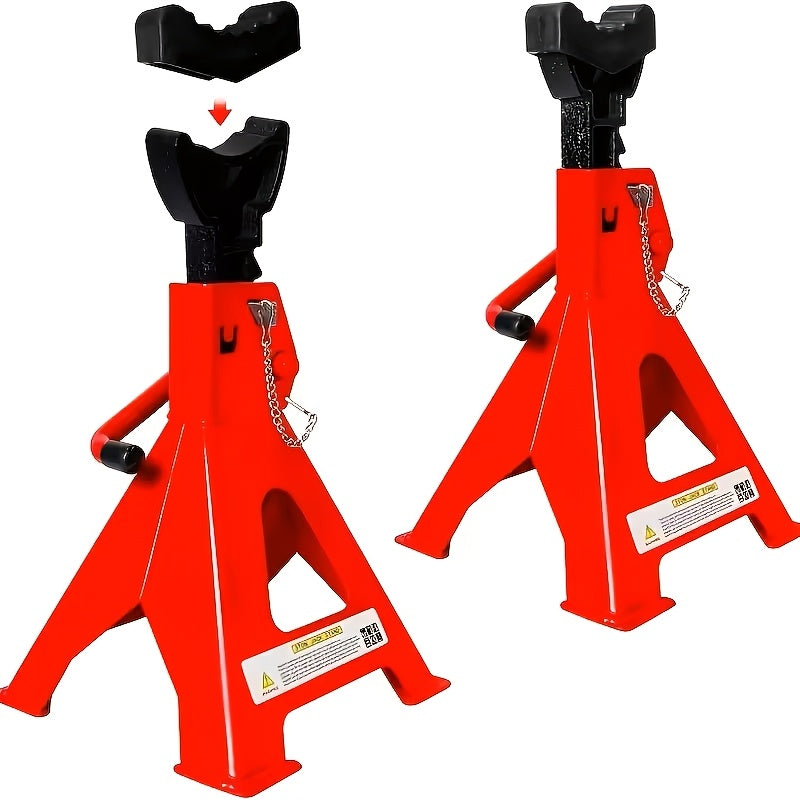 2-Piece Heavy Duty Car Jack Stands, 3 Ton (6,000 lbs) Capacity, Blue & Red Textured Finish, Adjustable Height, Ideal for SUVs, Pickup Trucks & UTV/ATV Vehicles