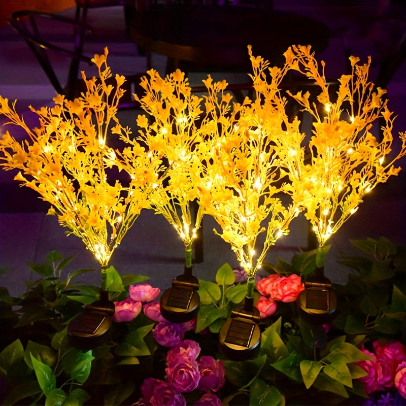 6pcs Solar 7-Head Rapeseed Flower Light Solar Garden Light Outdoor Decoration Courtyard Garden, Path, Backyard, Lawn Ground Insert Light Gift for Mom Holiday Gift Party Decoration Light Lawn Garden Light