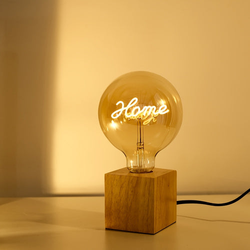1-pack, globe bulb, vintage globe Edison bulb, HOME letter bulb, amber decorative bulb, G40 LED filament bulb, dimmable, 4W, 2300K warm light bulb, decorative bulb