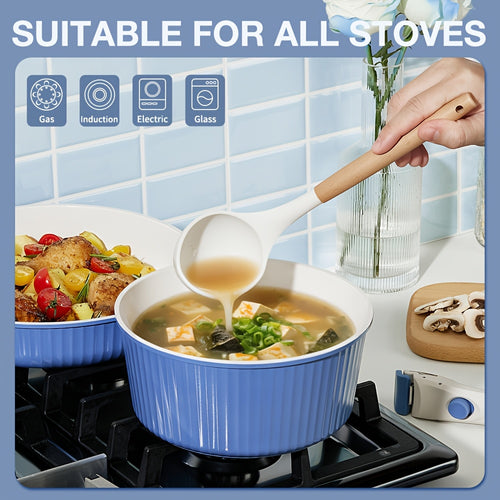 19-Piece Non-Stick Cookware Set with Removable Handles, Non-Stick Pots and Pans for Home Cooking, Kitchen Cookware Set Compatible with Induction Cooktops and Oven Safe