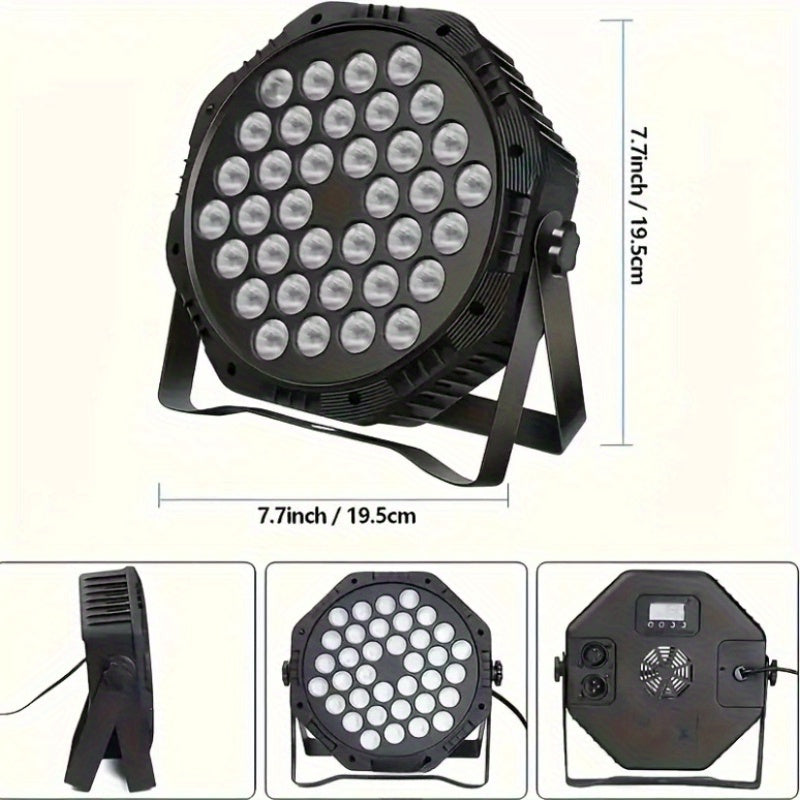 1 stage spotlight, Par light, 36 LEDs, RGB LED Par light party light, LED stage light, sound-activated color-changing Par light, DJ Par light for events, weddings, dance parties, wedding performances