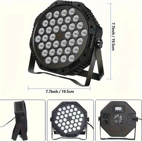 1 stage spotlight, Par light, 36 LEDs, RGB LED Par light party light, LED stage light, sound-activated color-changing Par light, DJ Par light for events, weddings, dance parties, wedding performances