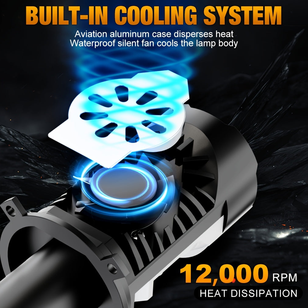 TOAUTO 2-Pack H4 LED Mini Projector Lens LED Car Headlight Bulbs 30000LM 100W CANBUS Turbo Car Bulb H4 High/Low Beam Fog Light Bulb 12V 24V, No Battery Included