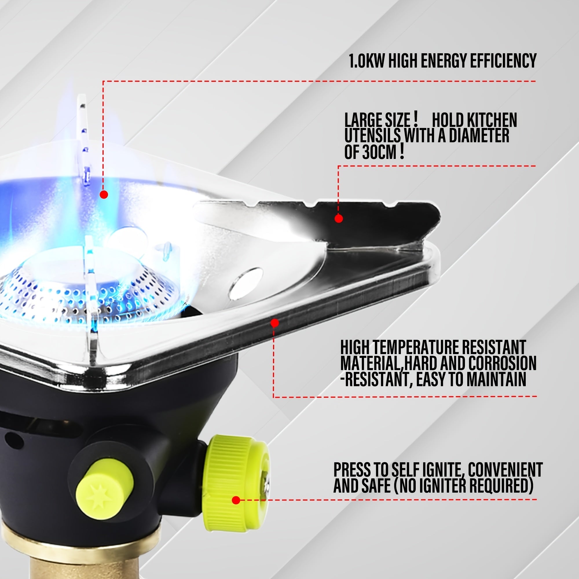 Bottled Propane Camping Stove with Gas Canister Base, Lightweight Propane & MAPP Gas Camping Stove, Instant Ignition Design, Ideal for Hiking, Backpacking & Outdoor Cooking.