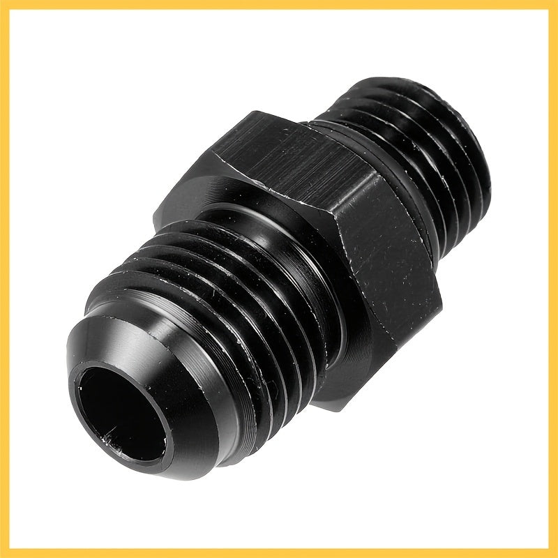 2-Piece Black 6AN Male to M12 x 1.25mm Thread Hard Line Fuel Tube Adapter – for Oil, Air Lines & Auto Hose Replacement