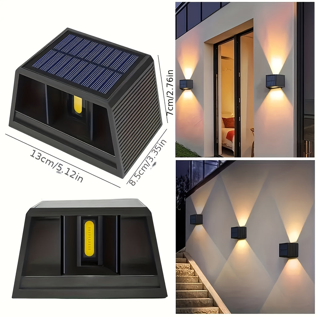 Solar Outdoor Wall Light, Automatically Turns On at Dusk, Wide Angle Outdoor Lighting, Suitable for Garden, Patio, Driveway, Walkway – Modern Solar Wall Light