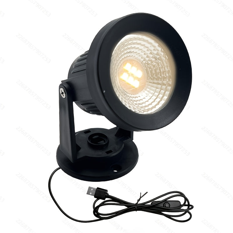 LED spotlight, indoor plant spotlight, multifunctional portable white/warm light spotlight, wall-mounted decorative light, with 59.06-inch power cord and switch, suitable for exhibitions, billboards and artwork display lighting