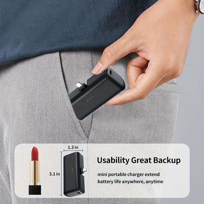 2025 超值 5380mAh 22.5W 快充 USB 便攜充電器，手機充電寶，USB Type-C 雙供電模式，可充電鋰聚合物電池，相容於 16/15 系列和 Android 裝置