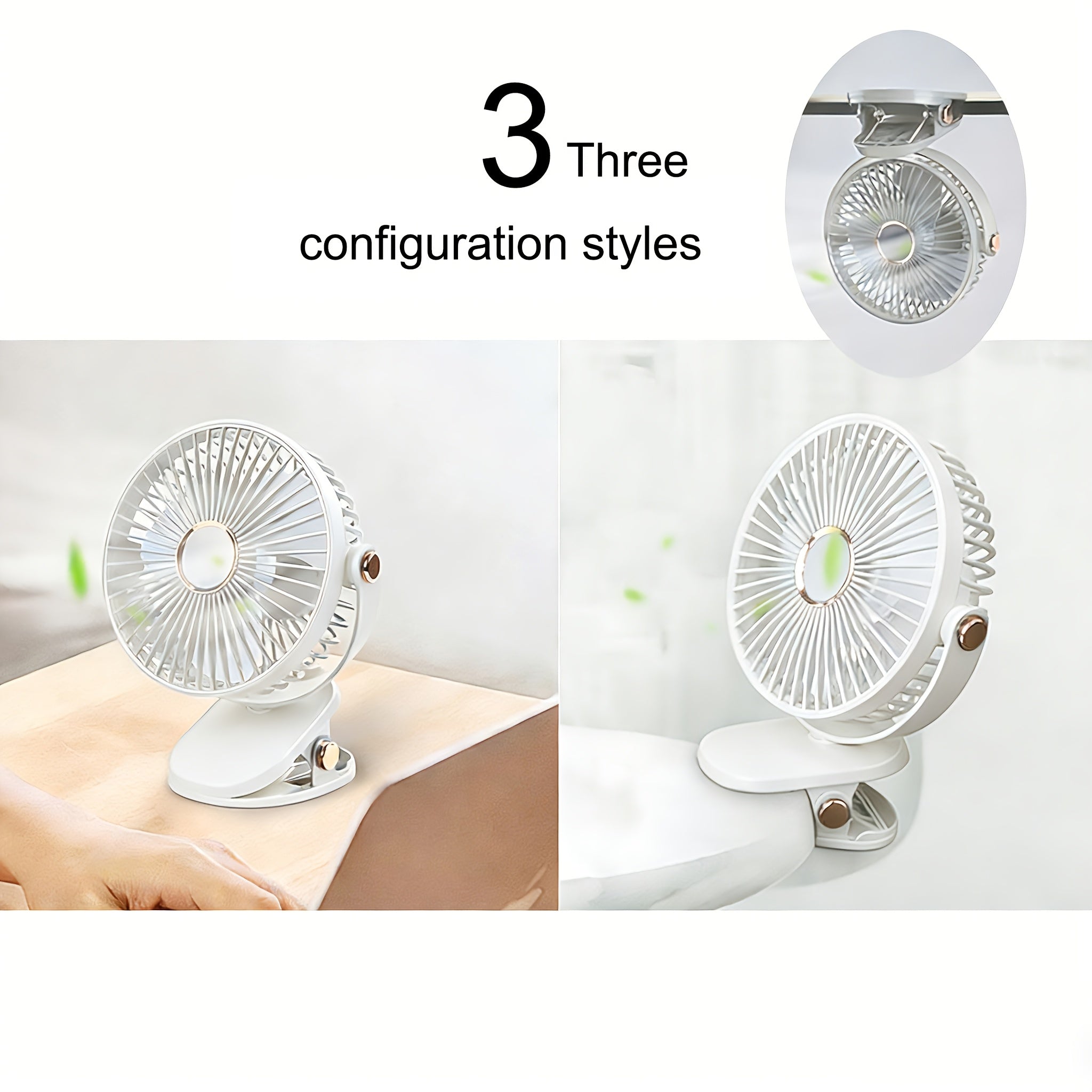 Solar Camping Fan Light - 5-Speed Rechargeable Clip-On Fan, Dual Power Supply (Solar & Battery), Built-in Rechargeable Lithium Battery, USB Charging Port and 5V Solar Panel - Multi-Scene Use: Picnic, Hiking, Fishing and Indoor Home Use During Hurricanes