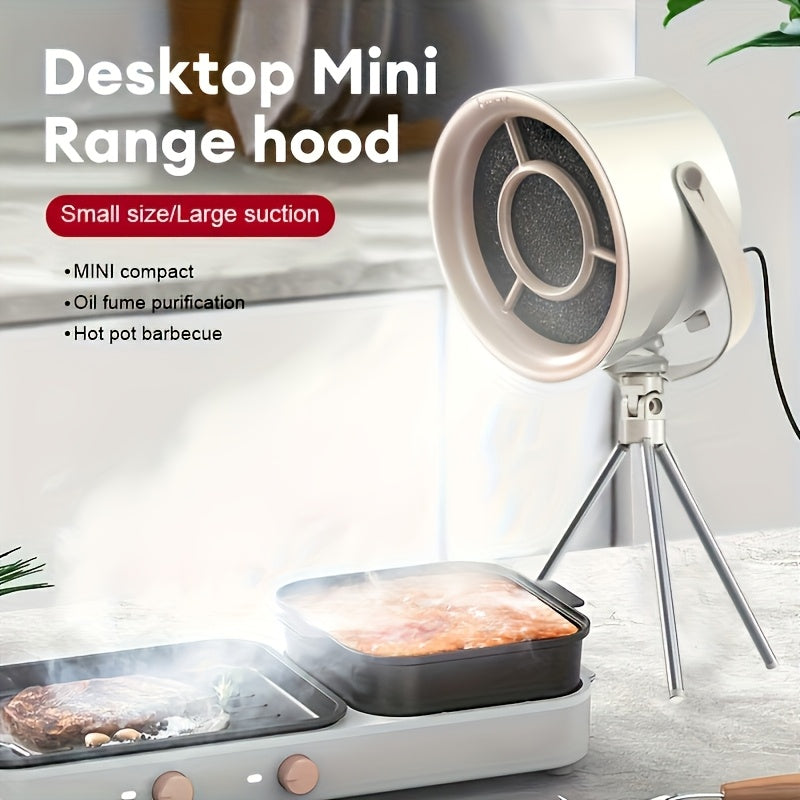 2-in-1 Kitchen Range Hood – Tabletop or Wall-Mounted, Large Suction Quiet Exhaust Fan for Small Apartments, Rentals, Small Kitchens, Open Kitchens – Efficient Oil Fume Separation & Easy Cleaning, Space-Saving & Low-Noise Extractor Fan