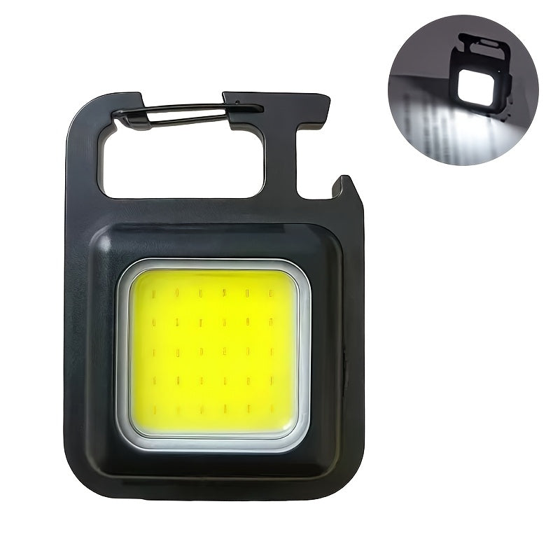 1 Mini COB Hands-Free Flashlight, USB Rechargeable Keychain Light, Portable High-Brightness Mini Floodlight, Repair Light, Multi-Functional Work Light, Adjustable Angle Flashlight, Ideal for Camping, Fishing & Hiking