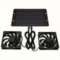 Rcl Solar Fan, Equipped with Two Solar Powered Fans, Designed for Ventilation and Air Circulation in Outdoor Places Such as RVs, Campsites, Pet Sheds, Windows, Chicken Coops, Greenhouses and Sheds
