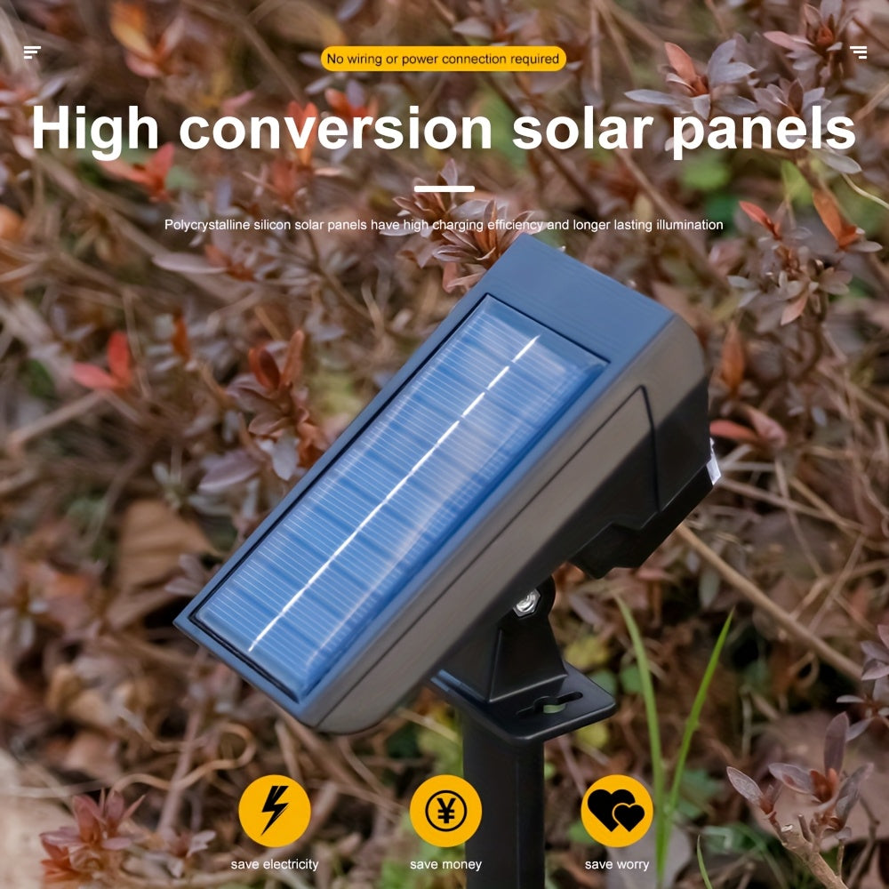 (1 piece/box) IP44 solar spotlight, outdoor ground lawn light, household outdoor landscape courtyard light, dual-purpose yard light, tree light