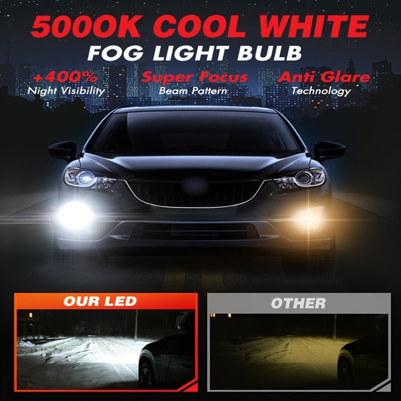 Car LED Light Kit (2-Pack), for Car Headlights, Compatible with 9005/HB3, 9006/HB4, H11, H4, H7, H1, F17 Models, Provides 15000 Lumens and 180W of 5000K White Light Illumination, No Battery Included
