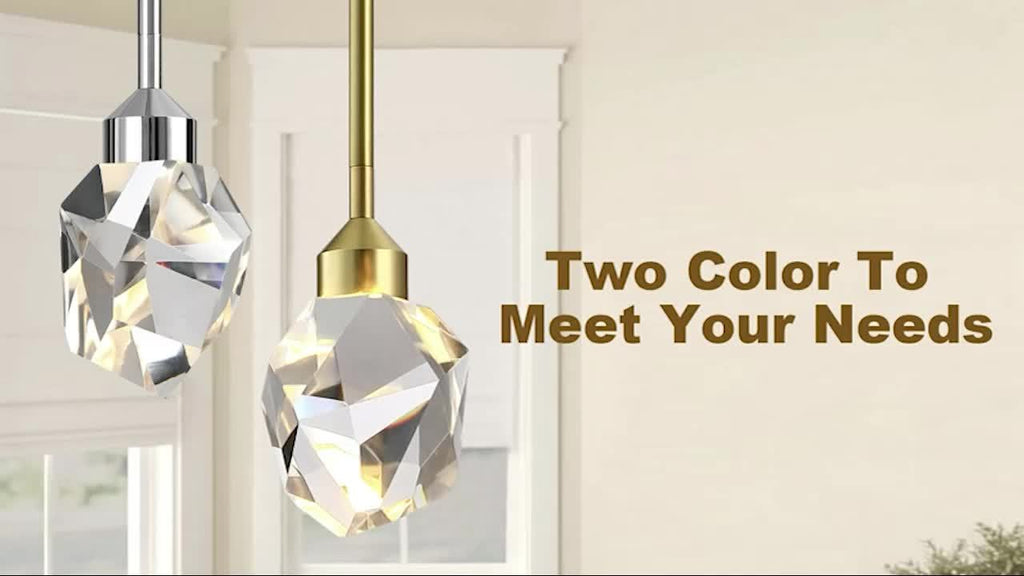 Gold crystal diamond pendant light, kitchen light fixture with lampshade, small hanging ceiling light, modern globe pendant light, suitable for living room, bedroom, bathroom, dining room, bar and home decoration