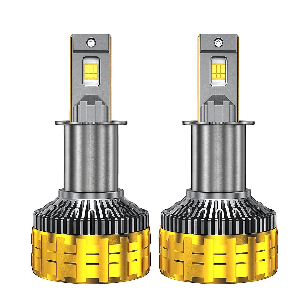 2个装 H4 H7 H11 LED 汽车大灯 H1 H9 9005 HB3 9006 HB4 9012 Hir2 9007 HB5 9008 H13 远近光灯泡 6000K 白色 800% 增亮，带外置驱动 Canbus 插件即用，无需电池