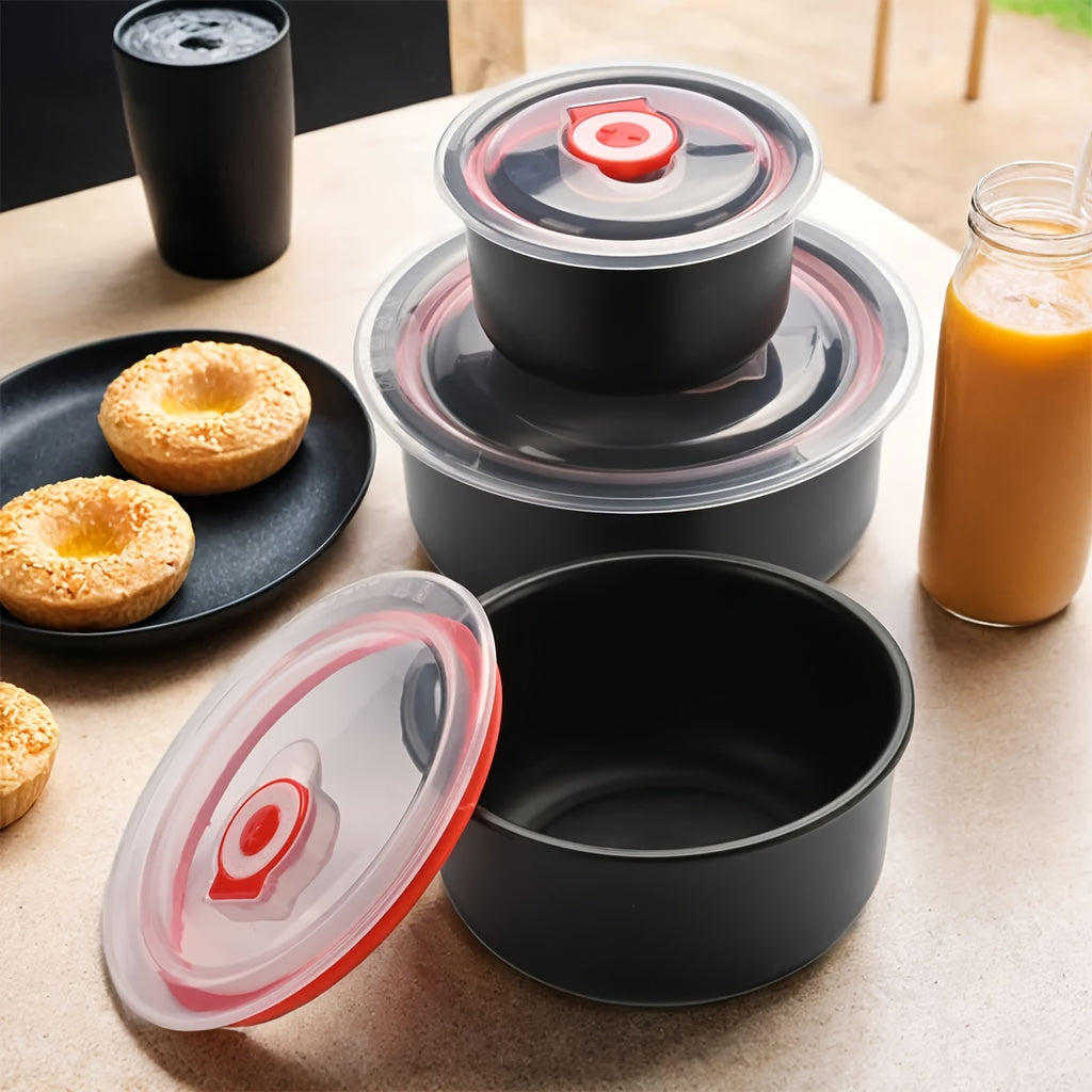 3 Pack Sealed Food Storage Containers, Fresh Keeping Small Bowls, Multi-size Airtight Food Containers