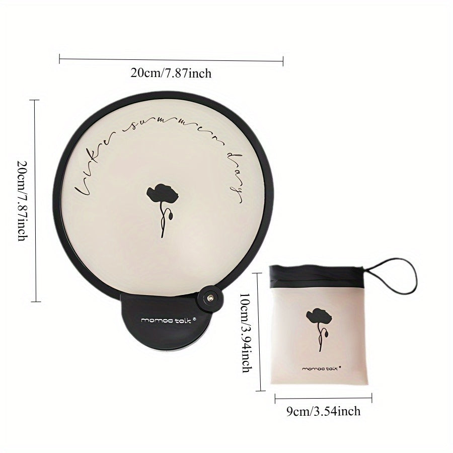 Portable Handheld Folding Fan with Storage Bag, Compact Easy to Carry Manual Operated Fan, Essential for Summer Outdoor Activities Beach Party Travel