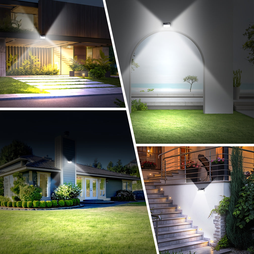 1/2/4 Pack Solar Outdoor Wall Light, Equipped with 468 LED Beads, with PIR Motion Sensor, Outdoor Solar Street Light Features 3 Lighting Modes, IP65 Protection Rating, Perfect for Courtyard Garden