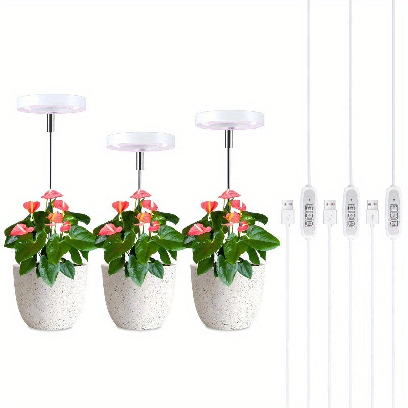 LED Full Spectrum Plant Grow Light, Adjustable Desktop Plant Light Strip with 2/4/8H Auto Timer, Summer-like Sunlight for Plants, 4 Dimming Levels, Height Adjustable 8-26 Inch, Ideal for Indoor Plant Growth