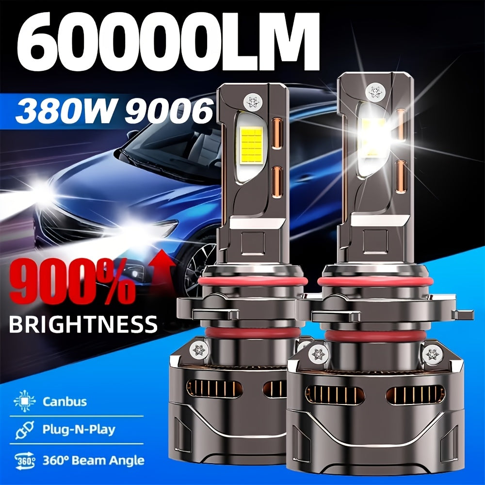 2Pcs H11 LED Headlight Bulbs. H11 Super Bright LED Headlight Bulbs, 380W High Power, 7500K Color Temperature. Compatible with H1, H4, H7, H11 Sockets. Improves Night Driving Safety. 900% Brightness Increase, Compatible with 9005 HB4
