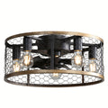 Sofucor 20 Inch 7-Blade Caged Ceiling Fan with Remote Control & Light Kit Set