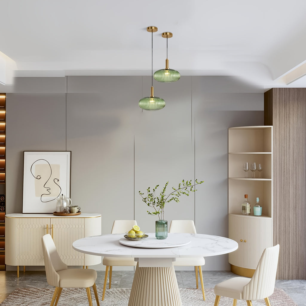 Glass pendant light, brushed gold round pendant light kitchen island large globe pendant light single hanging fixture Nordic pendant light (bulb not included)
