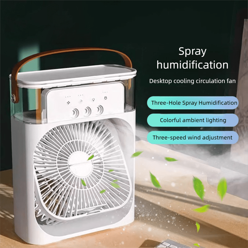 Portable Air Cooler Fan, 3-in-1 Evaporative Air Cooler with 3 Wind Speeds, Large Water Tank, Colorful Night Light and Timer, Perfect for Bedroom, Home and Office