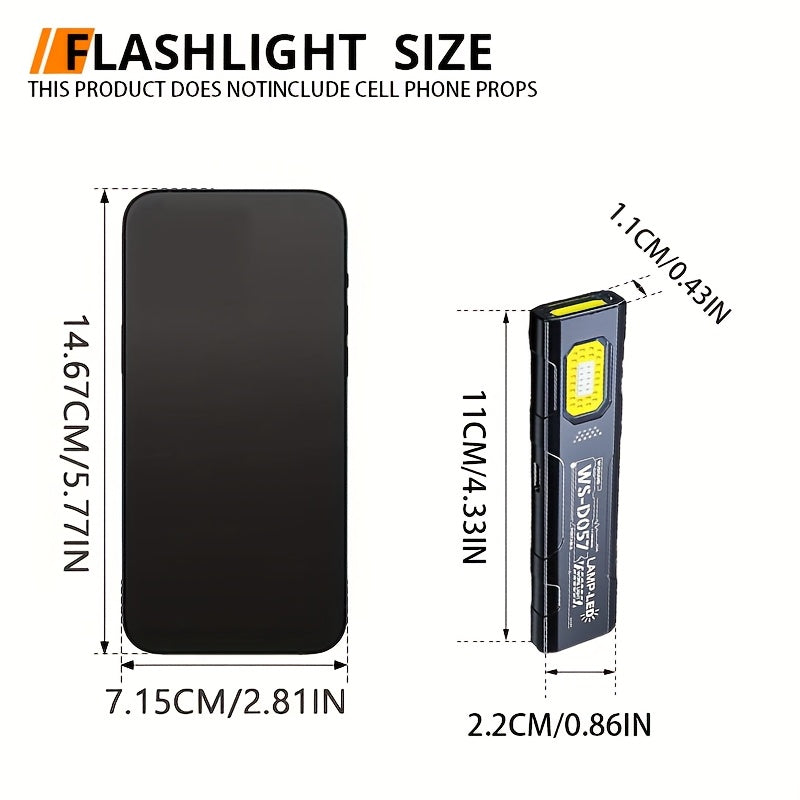 -Pack Handheld LED Flashlights, Portable Mini 5-Mode Torch, USB Rechargeable, Bright Outdoor Lantern with Pen Clip, Red & Blue Strobe Light, Slim & Lightweight Work Light, Ideal for Hiking, Fishing