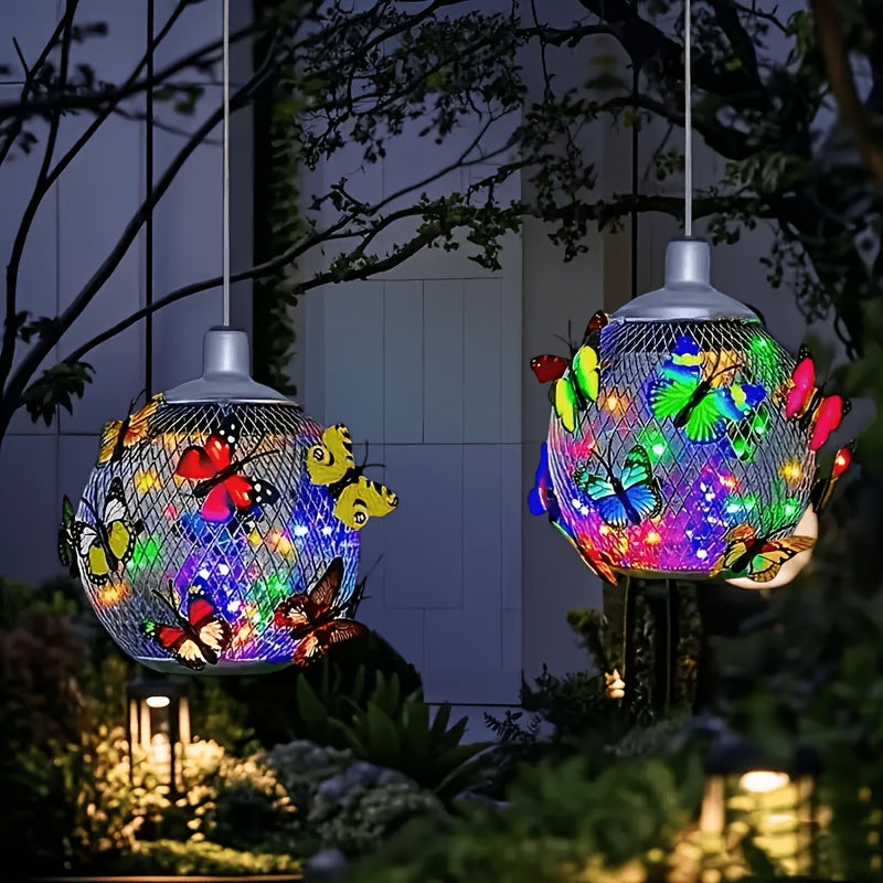 BEAKJEONG One or Two Pieces Outdoor Courtyard Solar Light, Butterfly Globe Light, Suitable for Mother's Day, Valentine's Day, Birthday Party, Wedding Decoration, Lawn, Garden, Patio Creative Animal Style Solar Light Holiday Decoration,