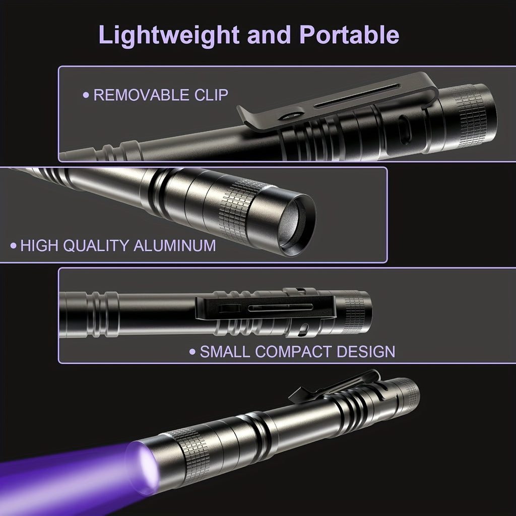 1PC Aluminum UV Flashlight Red Light Green Light Torch White Light 4 Light Colors Optional for Night Lighting Camping Fishing Water Leak Pet Urine Scorpion Hotel Inspection Dry Stains Bed Bugs
