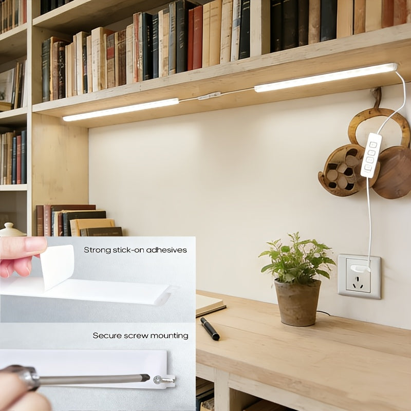 1 set USB under-cabinet light, display light, adjustable LED night light, ultra-thin under-cabinet light, kitchen three-color under-counter light, dimmable light for cabinets, counters, workbenches, tables, home wall light, strip lighting tube.